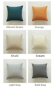 Detailed grid showing 3D leaf quilted patterns on throw pillow covers in six colors