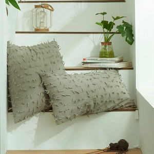 Fodere per cuscini verde salvia in cotone con nappe 3D per divano e letto