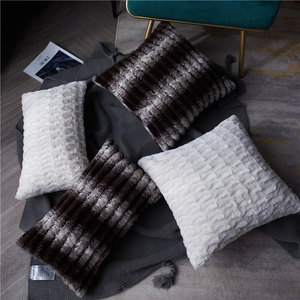 Modern Nordic plush velvet throw pillow covers in striped and wavy textured patterns