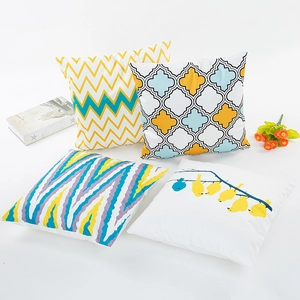 Housse De Coussin Décorative En Satin De Faux Soie Minimaliste Moderne Imprimé Oiseaux Géométrique Abstrait Pour Salon
