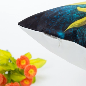 Artistic oil painting style satin pillowcase with smooth texture and hidden zipper