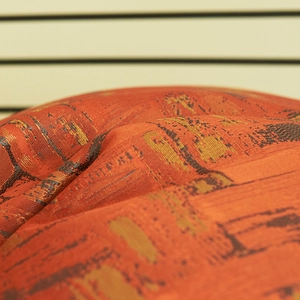Italian luxury orange geometric jacquard cushion cover with textured mosaic patterns