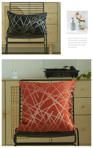 Detailed view of luxury jacquard pillowcase with modern geometric stripe patterns