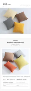 Détails de la housse de coussin en peluche macaron avec rayures douces et plusieurs tailles