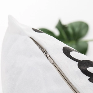 White plush unicorn pillowcase featuring gold foil print and hidden zipper detail