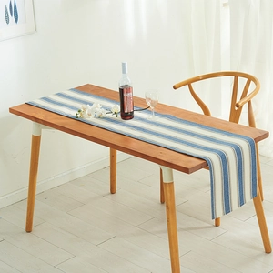 Modern Minimalist Cotton Linen Stripe Table Runner For Dining Table Nordic Decorative Tablecloth For Living Room Party