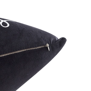 Housse de coussin noire avec licorne dorée et fermeture à glissière invisible de haute qualité