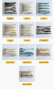 Detailed grid showing tufted wave patterns and color options for plush pillow covers