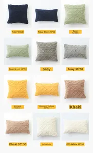 Plush pillowcase collection with geometric diamond pattern in diverse colors and sizes