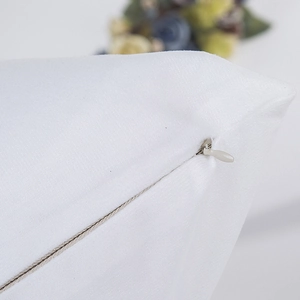 White plush pillow cover with bronzed Love pattern and high-quality invisible zipper