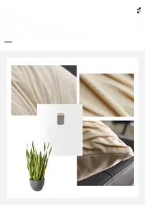 Detail of high-quality stitching and dense pleating on soft beige velvet cushion cover