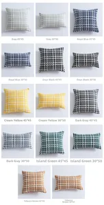 Detail of woven textured cushion covers in various geometric patterns and vibrant colors
