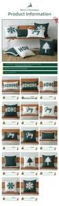 Detailed grid showing Christmas green plaid and embroidered canvas pillow cover collection