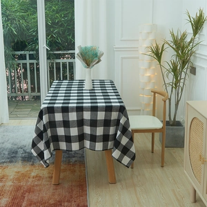 Nordic Plaid Polyester Tablecloth Water Resistant Buffalo Check Table Cover For Dining Room Coffee Table Home Decor