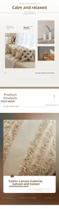 Dettaglio ravvicinato di motivi geometrici trapuntati e nappe su un cuscino boho color crema