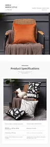 Detailed view of Nordic chenille pillows in 45x45cm and 30x50cm sizes with geometric patterns
