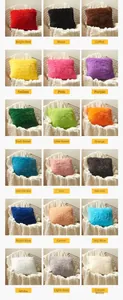 Matrix showing 18 colors of soft shaggy faux fur cushion covers for sofa decoration