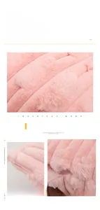 Detail of plush faux rabbit fur pillowcase with 3D grain texture and hidden zipper