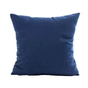 Square navy blue checked throw pillow cover in soft fabric for home sofa decoration
