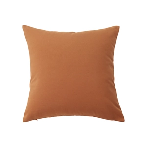 Modern caramel checkered throw pillow cover with invisible zipper on plain background