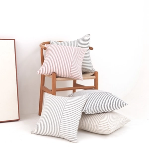 Fodera per Cuscino Trapuntata in Poliestere Cotone a Righe Patchwork Morbida Comoda Divano Fodera Decorativa per Cuscino
