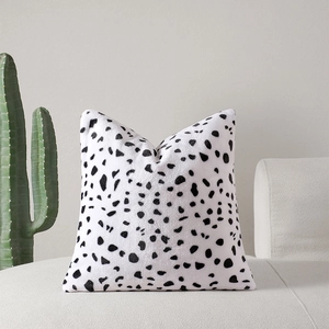 Nordic Minimalist Plush Double Sided Spotted Throw Pillow Cover Dalmatian Pattern Decorative Cushion Case For Sofa Home Decor