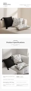 Spécifications détaillées de la housse de coussin à franges style français en coton mélangé