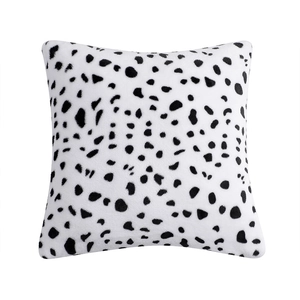 Nordic minimalist plush square pillowcase with black and white Dalmatian spot pattern