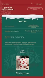 Detailansicht von 3D-Weihnachtsmütze und Zuckerstangen-Stickerei auf weißem Samtkissen