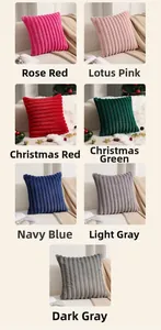 Detail showing plush corduroy cushion covers in various colors with a soft ribbed texture