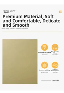 Detail of soft breathable velvet pillow cover fabric showing machine washable texture