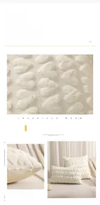 Detailed view of plush heart-quilted cushion cover with a matching invisible zipper