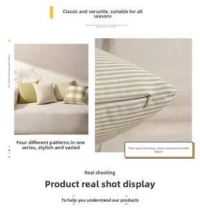 Detail of soft green flannel pillow covers showing matching zippers and overlocked edges