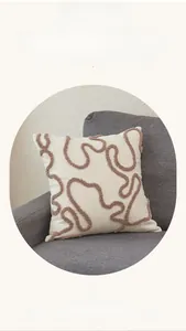 Close-up of lamb wool pillowcase featuring artistic 3D embroidery and soft texture