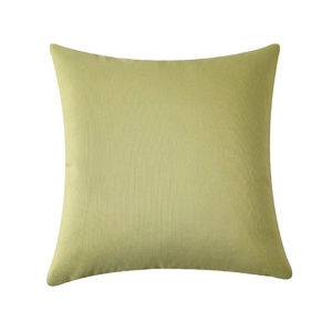 Minimalist olive green square sofa cushion cover with textured fabric finish