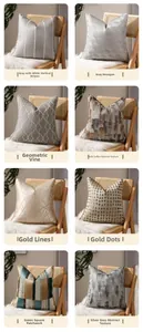 Détails de housses de coussin géométriques de luxe avec bordure passepoilée premium