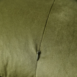 Olive green velvet cushion cover with high-quality invisible zipper and soft texture