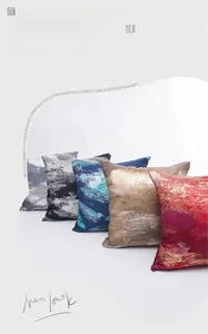 Detailed view of colorful abstract art pillowcases in soft cotton fabric with silk sheen