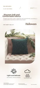 Close-up of dark green knitted Christmas pillow cover with soft textured fabric on pink sofa