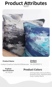 Detail of 45x45cm cotton cushion cover featuring abstract artistic spray painting patterns