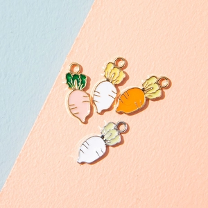 Cute Enamel Alloy Carrot Charms For DIY Jewelry Making Necklace Bracelet Handcraft Supplies Mini Vegetable Pendants Accessories