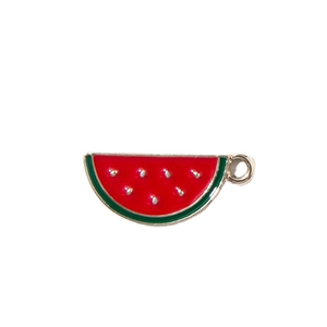 Watermelon fruit charm pendant made of gold alloy with colorful enamel oil drop for DIY jewelry