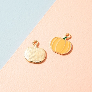 Pendentifs citrouille en alliage avec émail jaune pour colliers et bracelets DIY