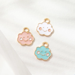 Süße Lachende Wolke Legierung Emaille Anhänger Für DIY Schmuckherstellung Zubehör Koreanischer Stil Wolken Charms Für Armbänder