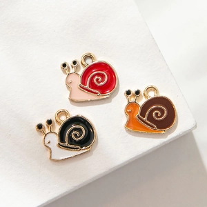 Cartoon Snail Alloy Drip Oil Enamel Pendants For DIY Jewelry Making Necklaces Bracelets Cute Animal Charms Accessories