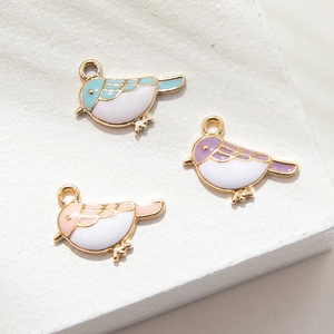 Cartoon Bird Enamel Alloy Pendant For DIY Jewelry Making Bracelet Necklace Keychain Accessories Cute Animal Charms