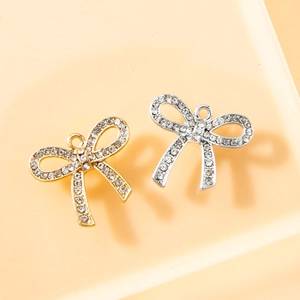Colgante de Lazo de Aleación con Diamantes de Imitación para Creación de Joyería DIY Pulsera Llavero Mujer Accesorio de Lazo Dulce