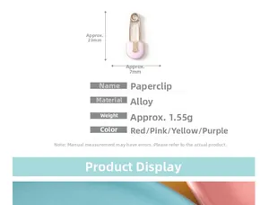 Détail du pendentif trombone en alliage avec émail rose et dimensions de 23x7mm