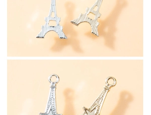 Detailansicht der Eiffelturm-Sternanhänger für DIY-Schmuck in Gold und Silber
