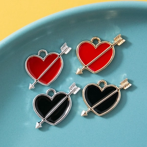 Legering Cupido Pijl Hart Bedel Emaille Oliedruppelen Hanger Voor DIY Ketting Armband Maken Romantische Sieraden Accessoires